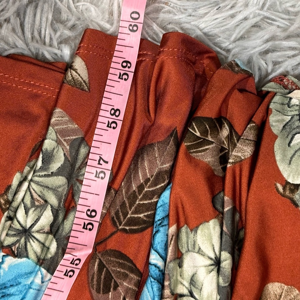 BURU DRESS WOMENS SIZE L TALL LONG BROWN BLUE FLORAL BOHEMIAN CHIC SOFT MAXI - Picture 13 of 14